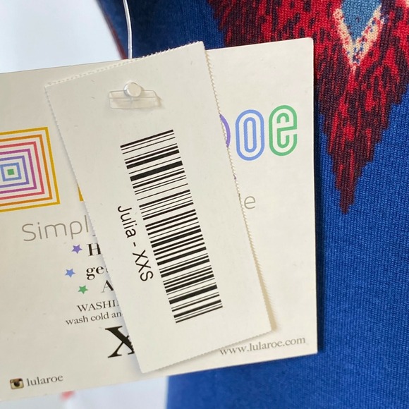 Women's Lularoe Julia Dress Size XXS 2XS Multi color Knee Length Stretch (1009) - Picture 5 of 10